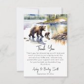 冒険はママの赤ちゃんシャワーとクマの子を待っている サンキューカード (正面)