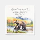 冒険はママの赤ちゃんシャワーとクマの子を待っている スタンダードカクテルナプキン (正面)