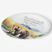 冒険はママの赤ちゃんシャワーとクマの子を待っている ペーパープレート (アングル)