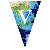 冒険は世界の地球の白の手紙を待ちます バンティングフラッグ (第3の旗)