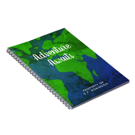 冒険は世界地図カスタムなジャーナルノートを待ちます ノートブック (右側)