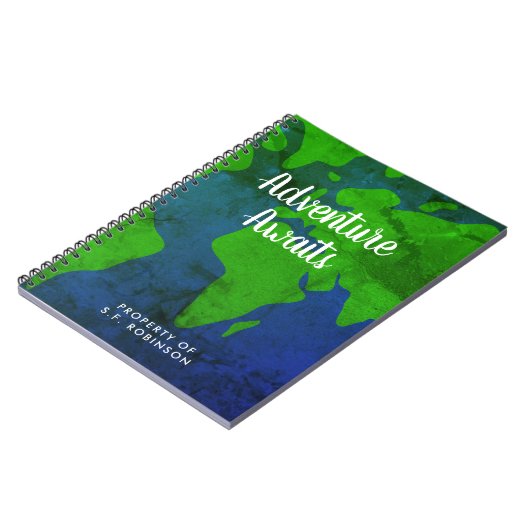 冒険は世界地図カスタムなジャーナルノートを待ちます ノートブック (左側)