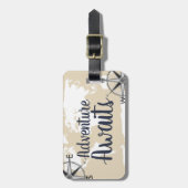 冒険は世界地図及びクリームを待ちます ラゲッジタグ (正面縦)