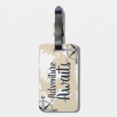 冒険は世界地図及びクリームを待ちます ラゲッジタグ (裏面縦)