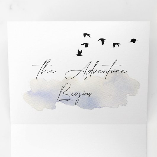 冒険は優雅な結婚式を始める 三つ折り招待状 (内部最初)