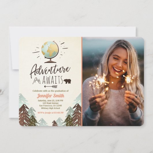 冒険は卒業記念の旅を待つ 招待状 (正面)