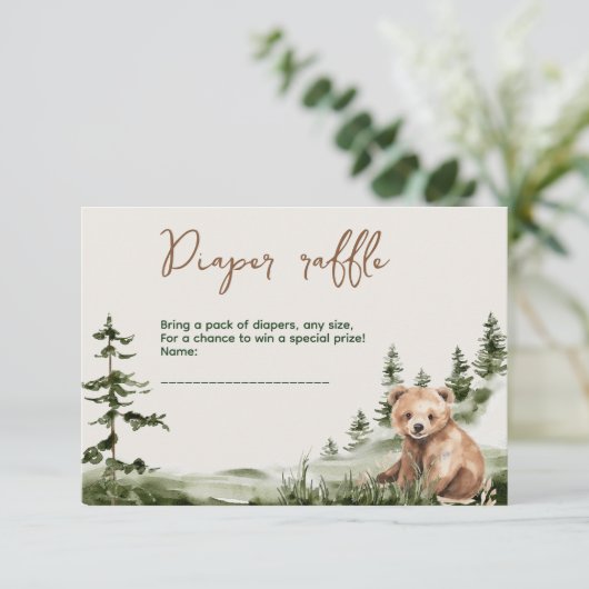 冒険は可愛い森の熊の赤ちゃんシャワーを待っている エンクロージャーカード (スタンド正面)