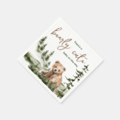 冒険は可愛い森の熊の赤ちゃんシャワーを待っている スタンダードカクテルナプキン (角)