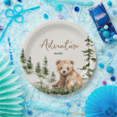 冒険は可愛い森の熊の赤ちゃんシャワーを待っている ペーパープレート (パーティー)