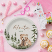 冒険は可愛い森の熊の赤ちゃんシャワーを待っている ペーパープレート (パーティー)