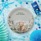 冒険は可愛い森の熊の赤ちゃんシャワーを待っている ペーパープレート (パーティー)