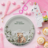 冒険は可愛い森の熊の赤ちゃんシャワーを待っている ペーパープレート (パーティー)