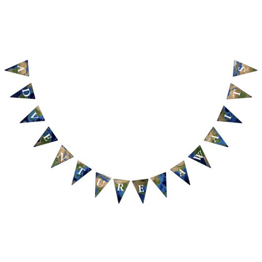 冒険は地球の地球の世界地図を待ちます バンティングフラッグ (全)