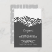 冒険は山の灰色の披露宴カードを始めます 出欠カード (正面/裏面)