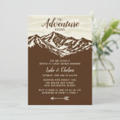 冒険は山の素朴なベビーシャワーを始めます 招待状 (スタンド正面)