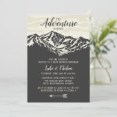 冒険は山の素朴なベビーシャワーを始めます 招待状 (スタンド正面)