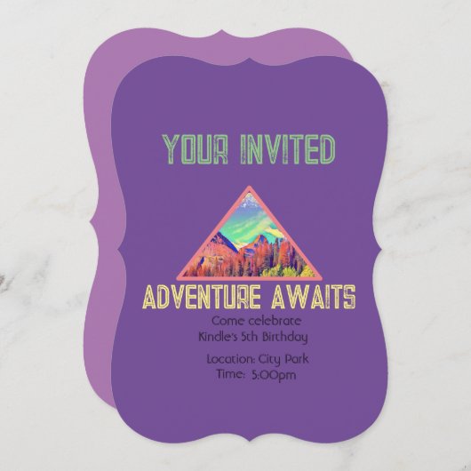冒険は山の誕生日招待状を待つ 招待状 (正面/裏面)