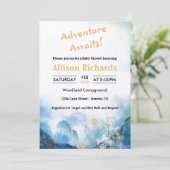 冒険は山の風景の赤ちゃんシャワーを待っている 招待状 (スタンド正面)