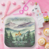 冒険は山の鹿の森結婚の ペーパープレート (パーティー)