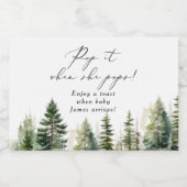 冒険は彼女がポップすポップ・アートのると、森を待っている スパークリングワインラベル (シングルラベル)