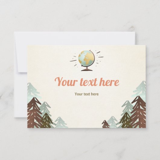 冒険は挿入物カードRSVPブックカード旅行を待ちます 出欠カード (正面)