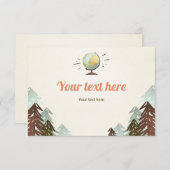 冒険は挿入物カードRSVPブックカード旅行を待ちます 出欠カード (正面/裏面)