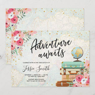 冒険は旅行卒業パーティーの学校を待ちます 招待状