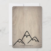 冒険は木製山のベビーシャワーそこにあります 招待状 (裏面)