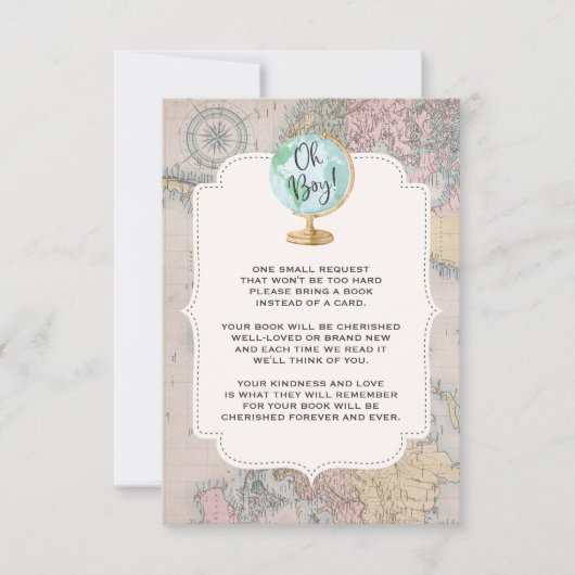 冒険は本の要求カード旅行シャワーを始めます 招待状 (正面)