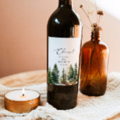 冒険は森林の素朴なブライダルシャワーを待つ ワインラベル