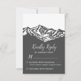 冒険は灰色RSVPを結婚する山を始めます 出欠カード
