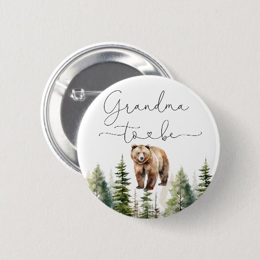 冒険は熊の赤ちゃんシャワーおばあちゃんを待っている 缶バッジ (正面&裏面)