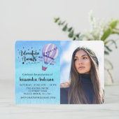 冒険は熱気の気球の写真の卒業を待ちます 招待状 (スタンド正面)