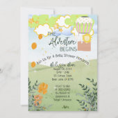 冒険は熱気球の赤ちゃんシャワーを始める 招待状 (正面)