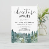 冒険は素朴な山の赤ちゃんシャワーを待っている 招待状 (スタンド正面)