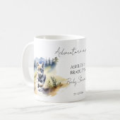 冒険は赤ちゃんシャワーの好意で狼の子を待っている コーヒーマグカップ (正面左)