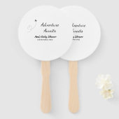 冒険は赤ちゃんシャワーを待っている名前の日付飛行機s ハンドファン (正面&裏面)