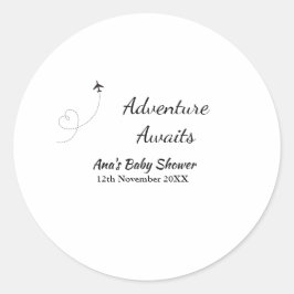 冒険は赤ちゃんシャワーを待っている名前の日付飛行機s ラウンドシール