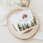 冒険は野生の森のベビーシャワーを待っている スタンダードカクテルナプキン