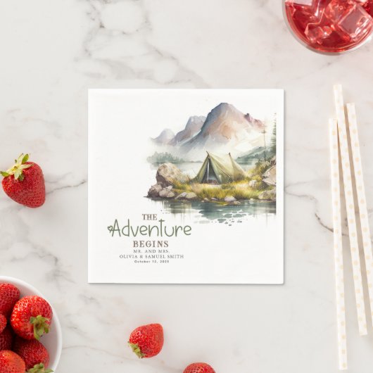 冒険は野生の自然をテーマにしたナプキンを始める スタンダードカクテルナプキン (インサイチュ)