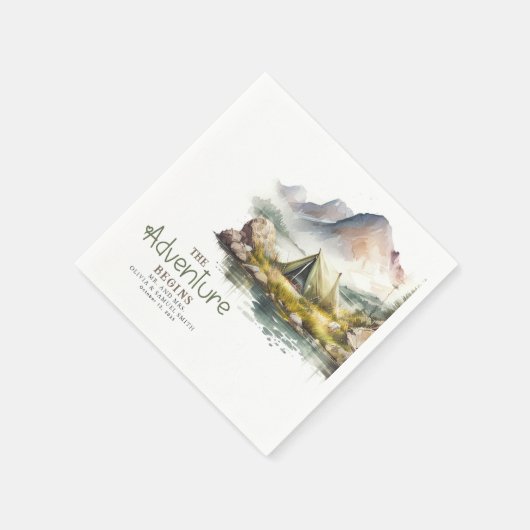 冒険は野生の自然をテーマにしたナプキンを始める スタンダードカクテルナプキン (角)