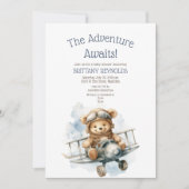 冒険は飛行機にベビーシャワーを待つ 招待状 (正面)