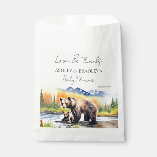 冒険は、あなたが好きな熊の赤感謝していちゃんのシャワーを待つ フェイバーバッグ (正面)