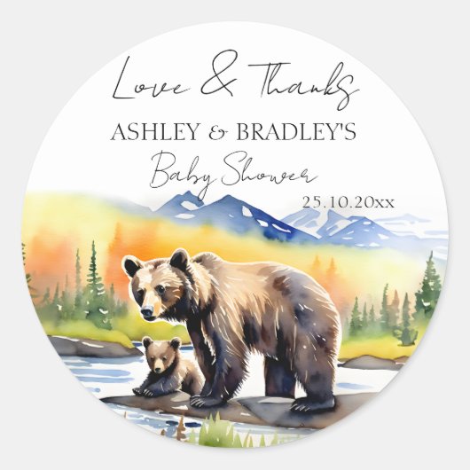 冒険は、あなたが好きな熊の赤感謝していちゃんのシャワーを待つ ラウンドシール (正面)