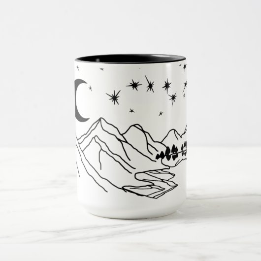 冒険はmountain湖の星のマグを待ちます マグカップ (中央)