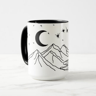 冒険はmountain湖の星のマグを待ちます マグカップ