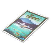 冒険へ!海上飛行機の旅行ポスター ノートパッド (アングル)