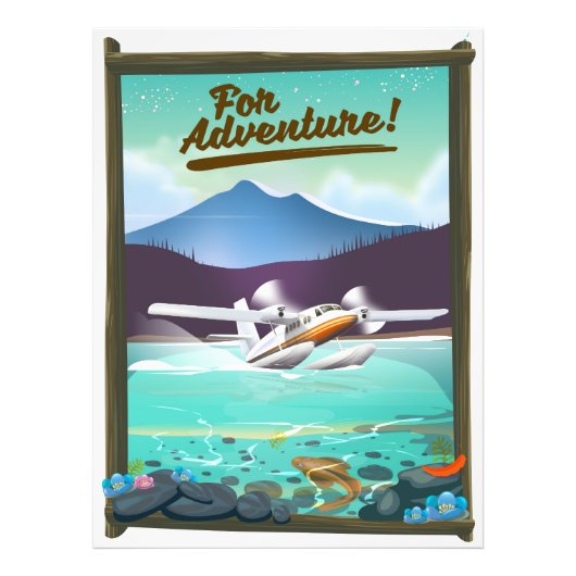 冒険へ！海上飛行機の旅行ポスター フォトプリント            (正面)