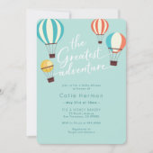 冒険もっとも偉大熱気球ベビーシャワー 招待状 (正面)