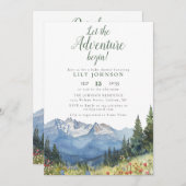 冒険を一つの赤ん坊のシャワーで始める 招待状 (正面/裏面)